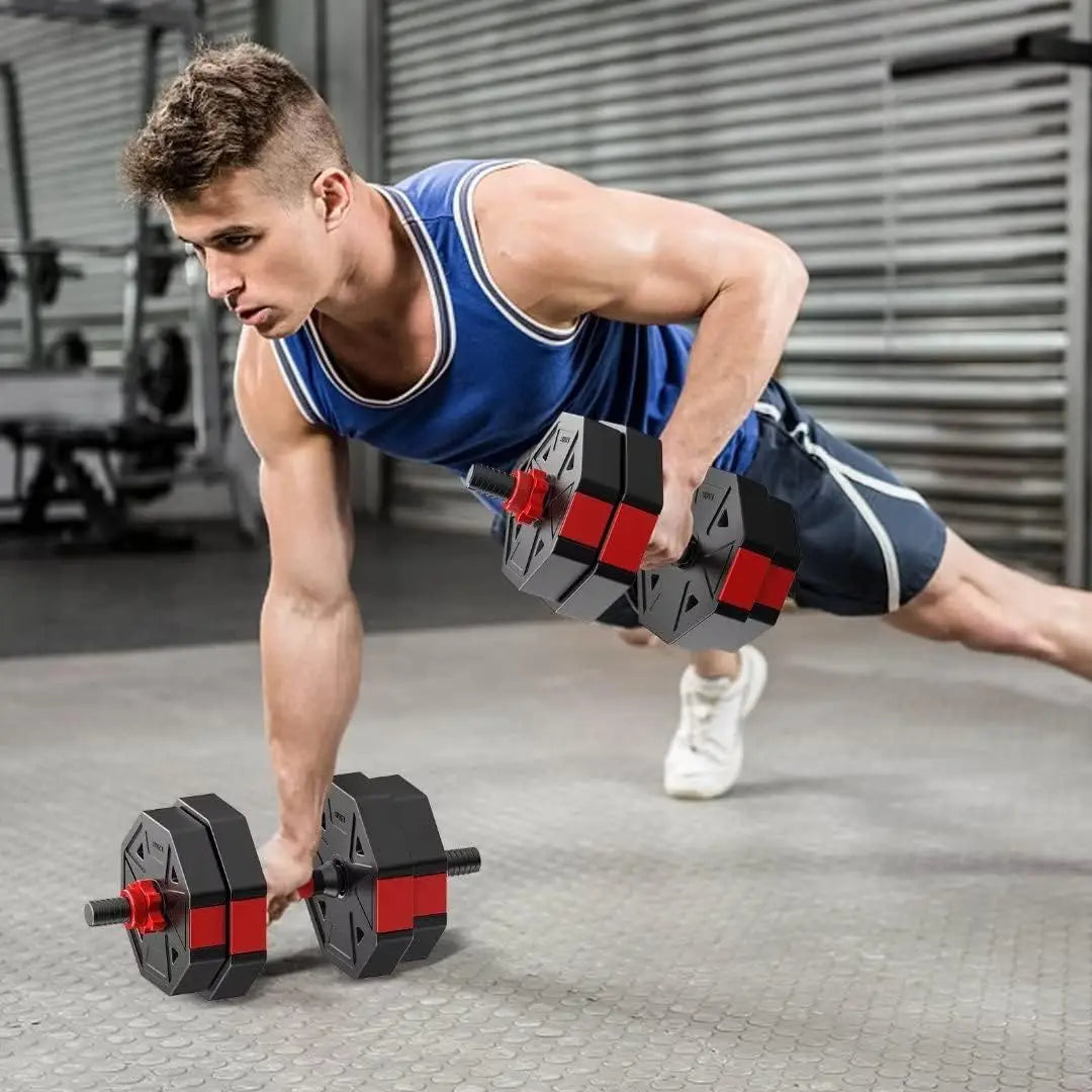 Adjustable Dumbbell To Barbell 44lb 3 In 1 Home Gym Set