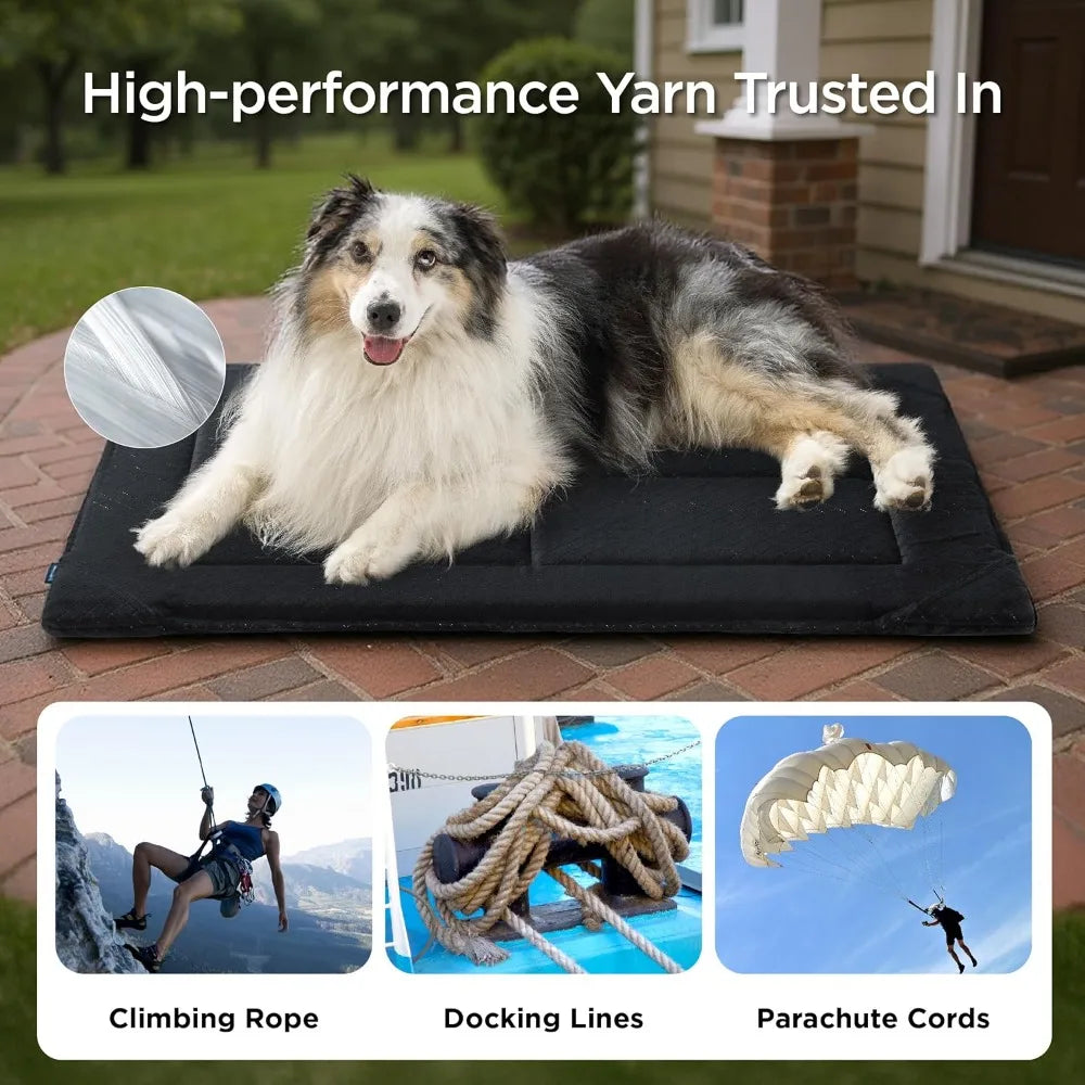 DAFIFY Chew Resistant Dog Bed For Chewers Durable Crate Pad