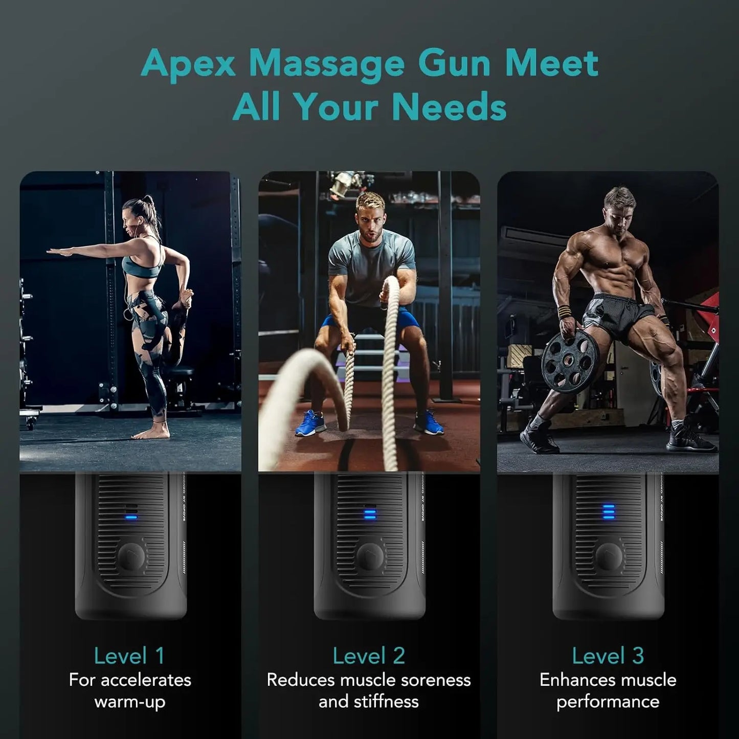 Deep Tissue Massage Gun Percussion Massager 50lbs Stall Force