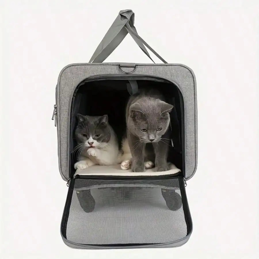 Airline Approved Rolling Pet Carrier With Detachable Wheels Telescopic Handle