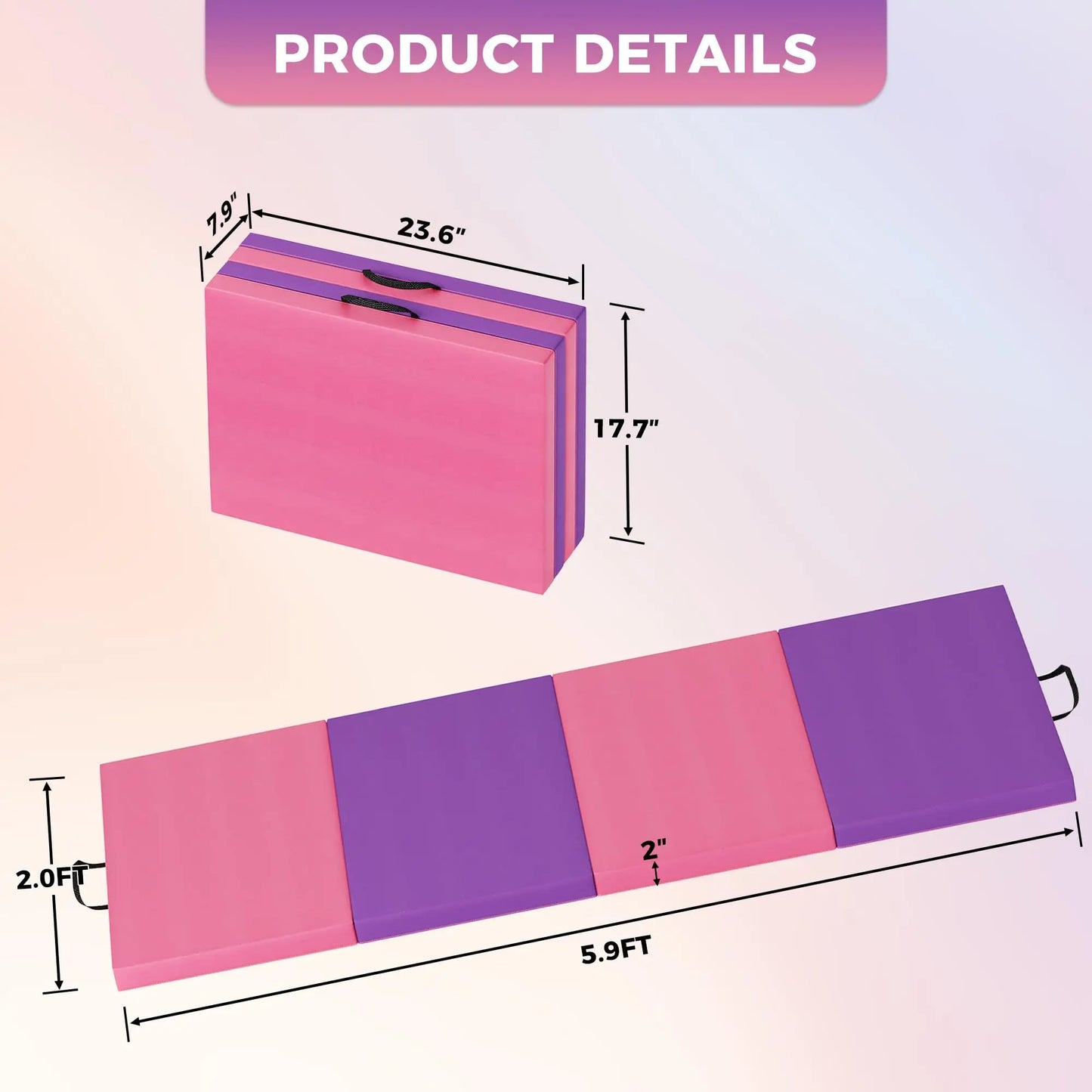 HiMISS Gymnastics Mat Tumbling Mats Home Exercise Thick EPE Foam