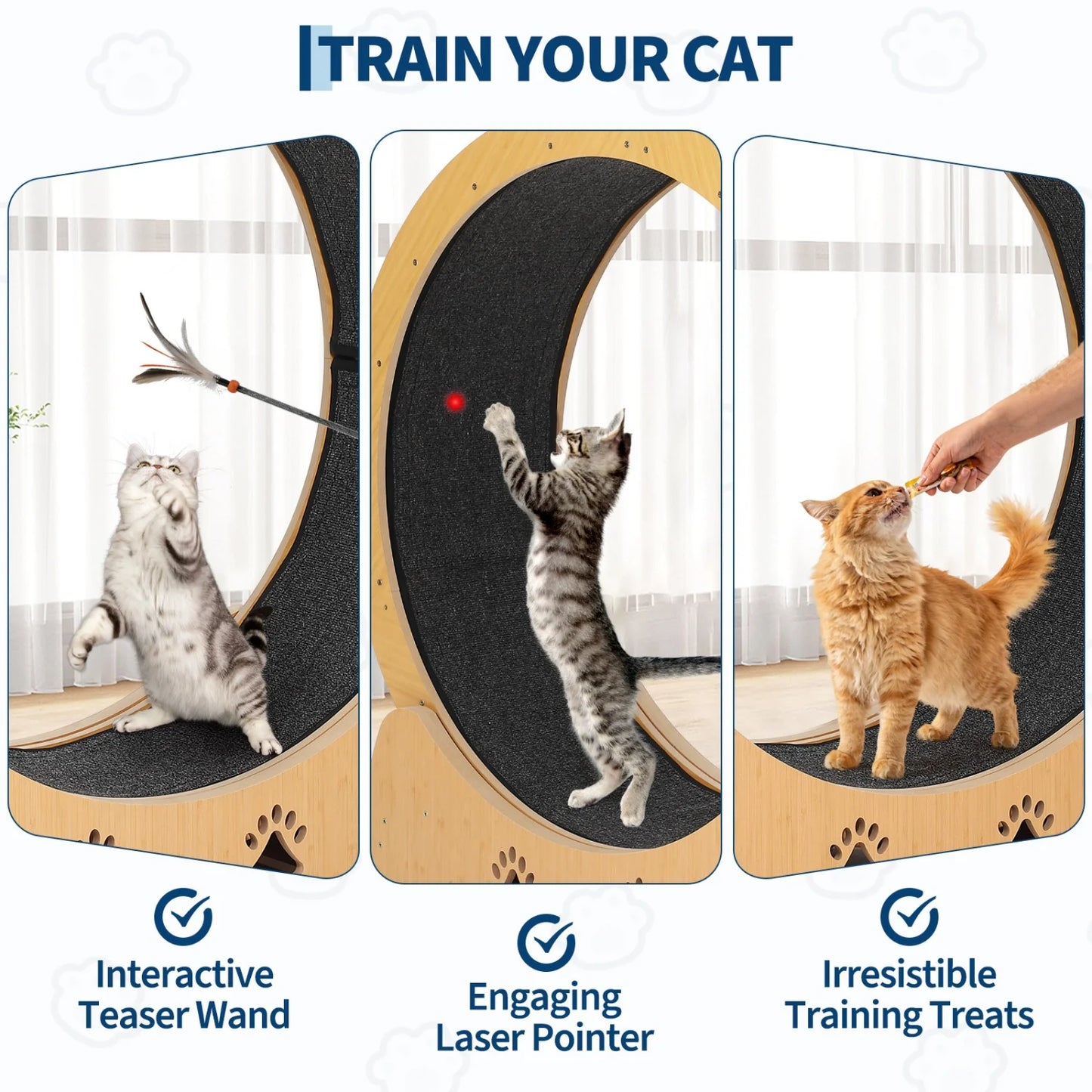 HiMISS CN Cat Exercise Wheel With Low Noise Runway