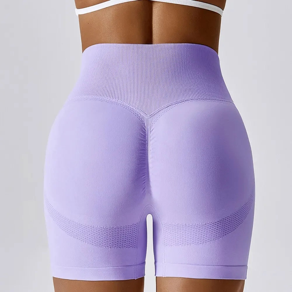 CZGUKE Women Seamless Sports Shorts High Waist Yoga