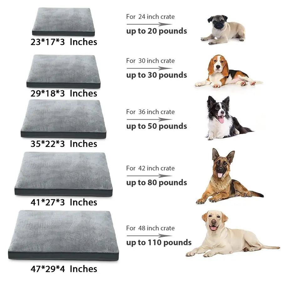 Waterproof Deluxe Plush Dog Crate Bed With Anti Slip Bottom