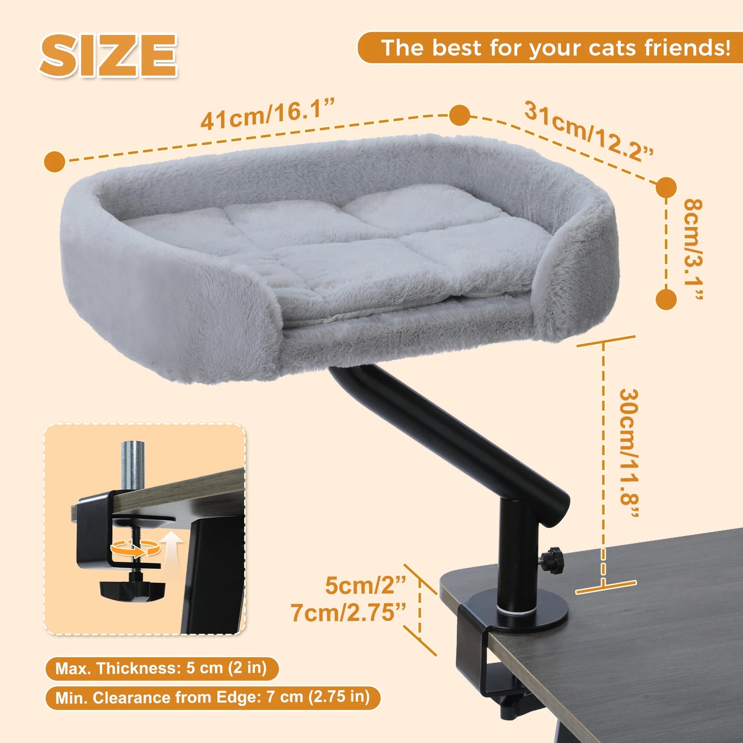 PAWZ Road Cat Desk Bed 360 Rotatable Hammock Stand