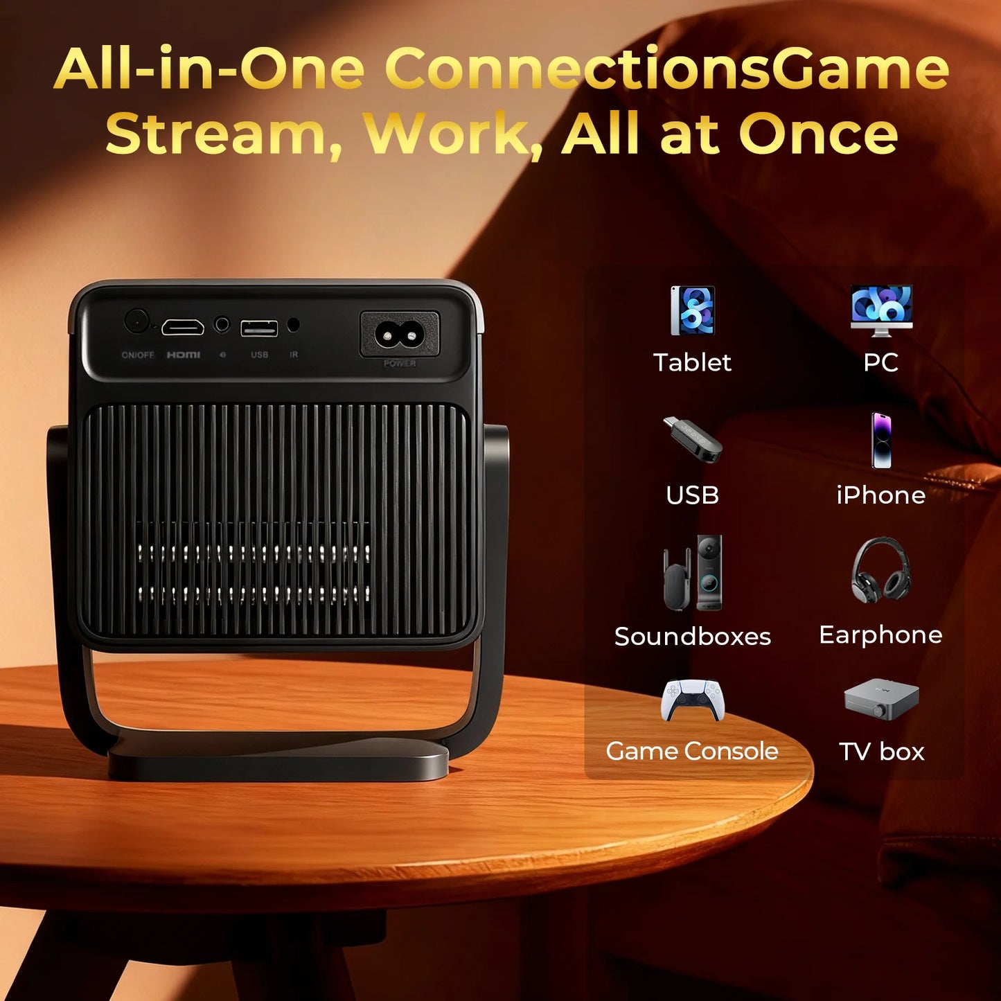 LynCast X7 Native 1080P Smart Projector Android 14 Netflix YouTube
