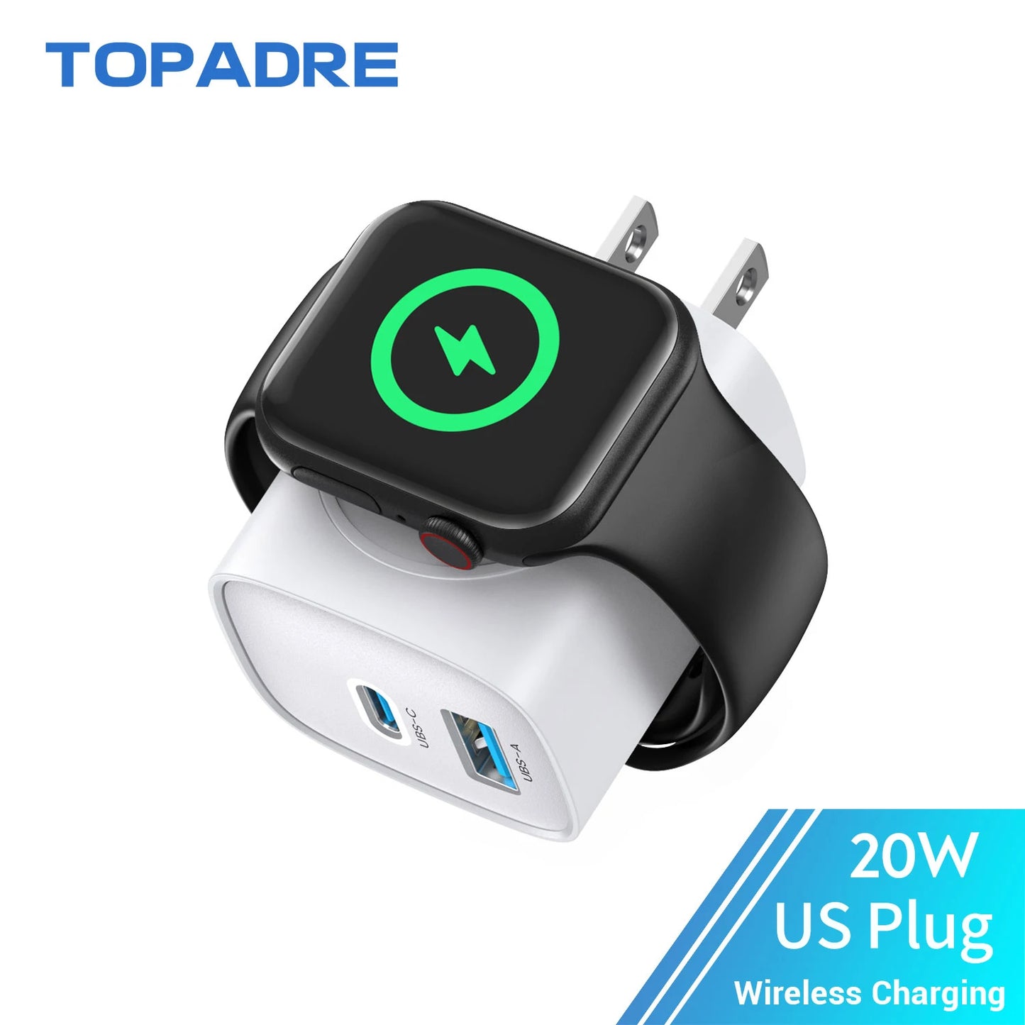 Topadre 3-In-1 USB-C Wall Charger For Apple Watch iPhone iPad