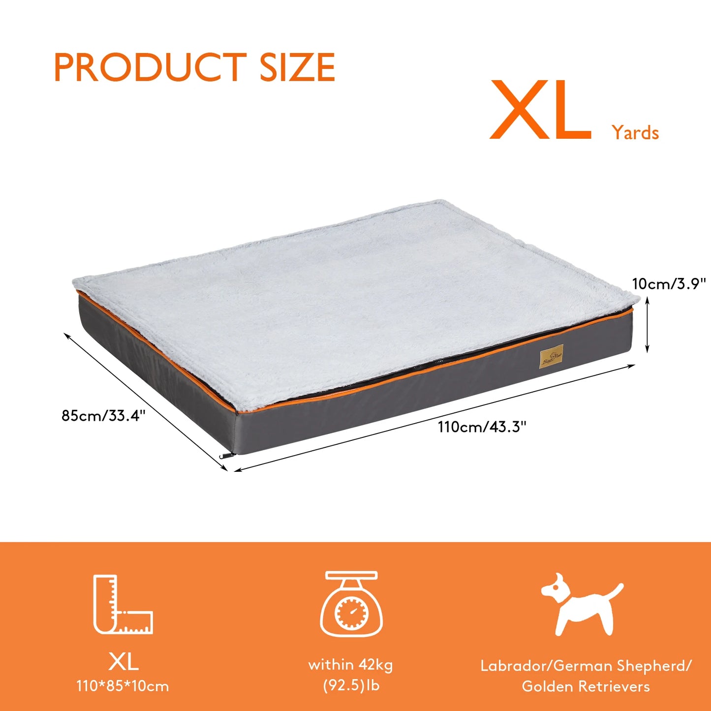 Dog Pet Bed Large Padded Orthopedic Dog Bed Foam Cushion Pets Pillow Bed with Washable Cover