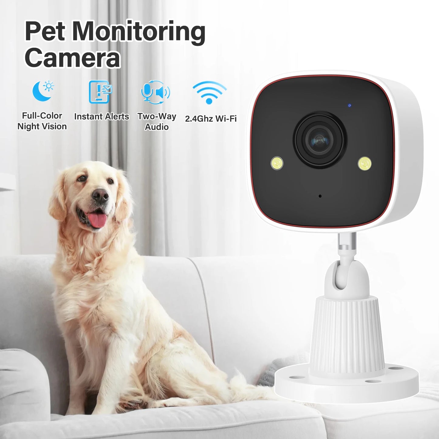 Jennov 2K HD Wireless Security Camera Indoor Outdoor 2.4G WiFi