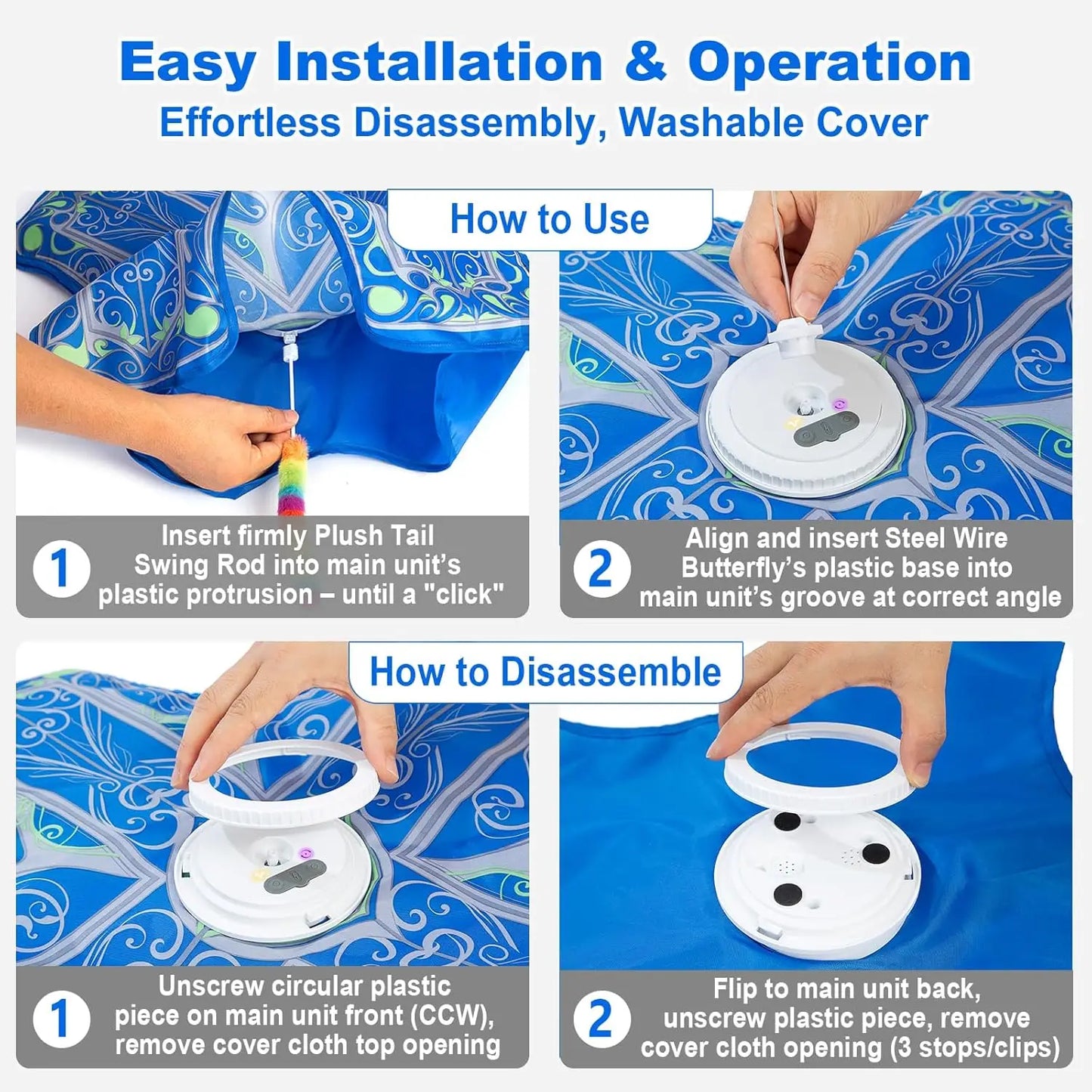 Interactive Indoor Cat Toy Rechargeable Touch Activated Hide and Seek
