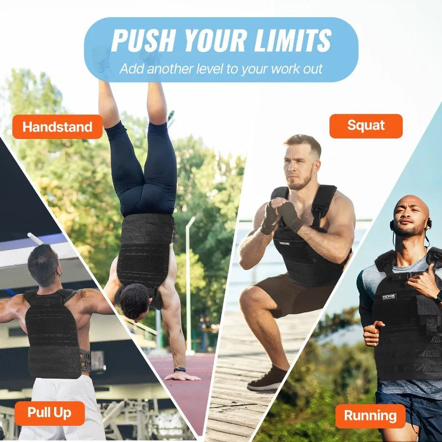 Adjustable Weighted Vest For Fitness And Training Unisex