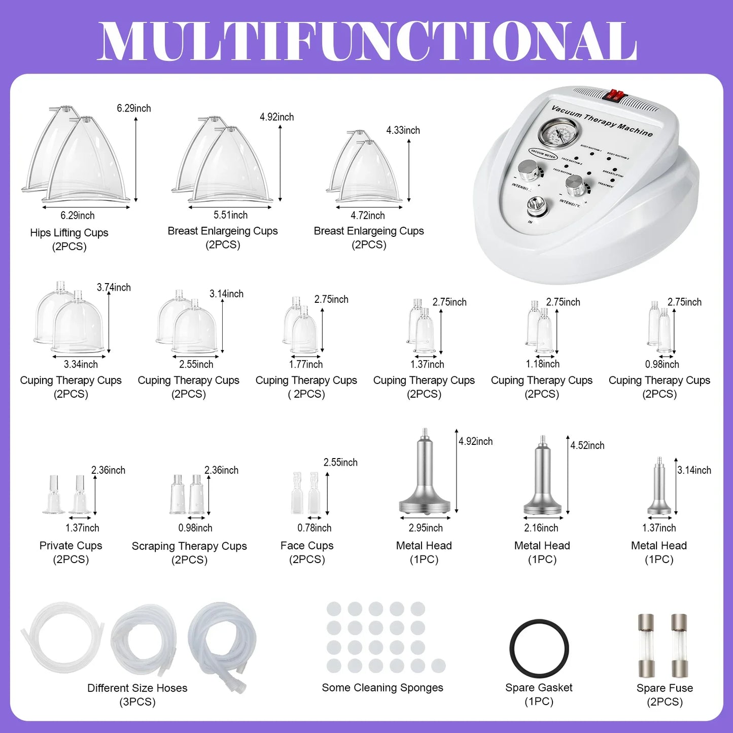 Vacuum Therapy Shaping Machine With 24 Cups And 3 Pumps
