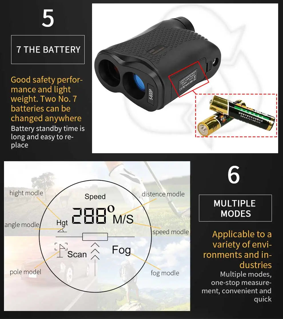 BOAYAL Laser Golf Rangefinder 6X Magnification