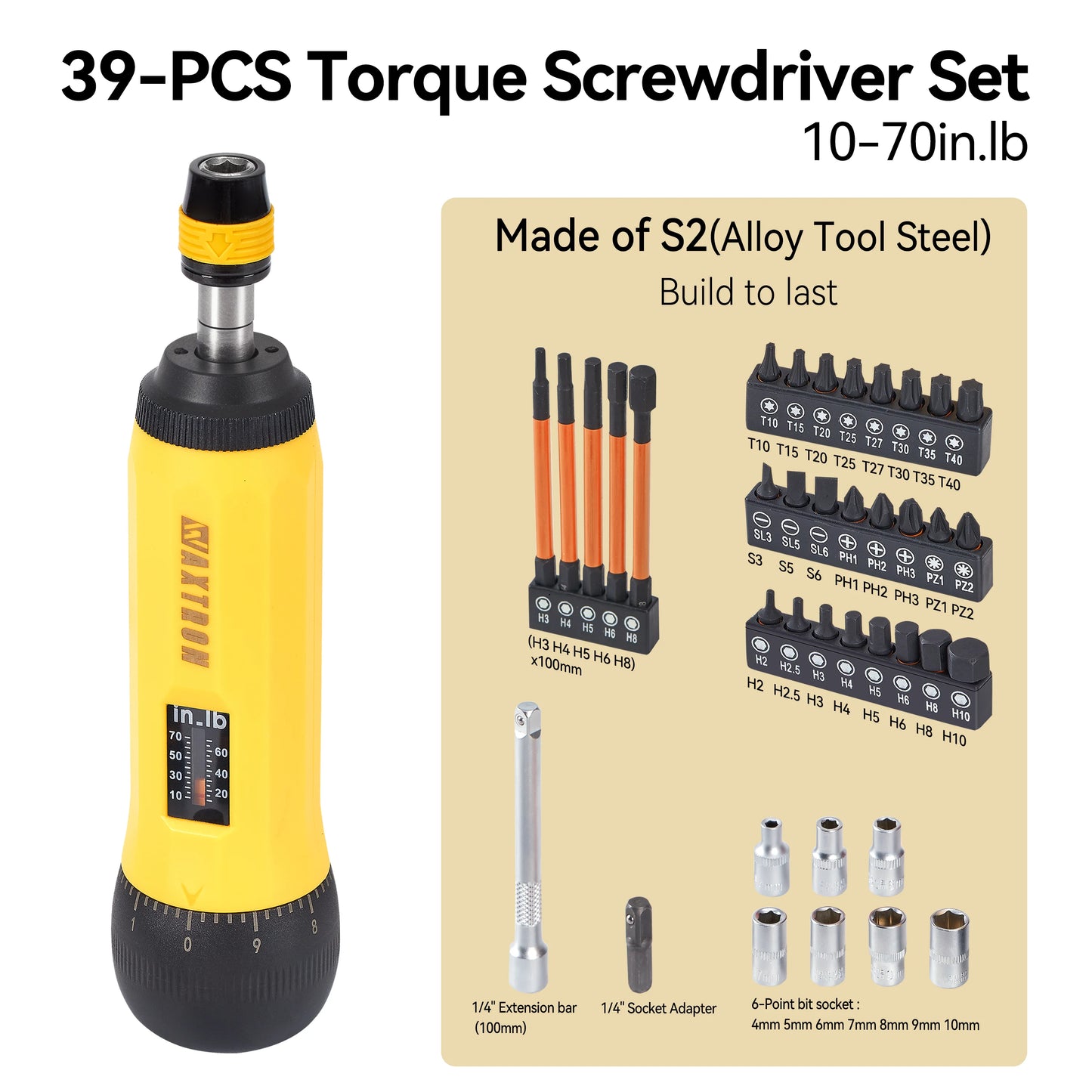 Waxtron Precision Torque Screwdriver Set With Bits For Bicycles