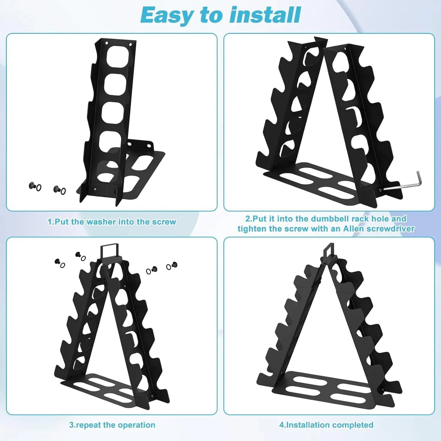 5-Tier A-Frame Dumbbell Rack For Home Gym Storage Organizer