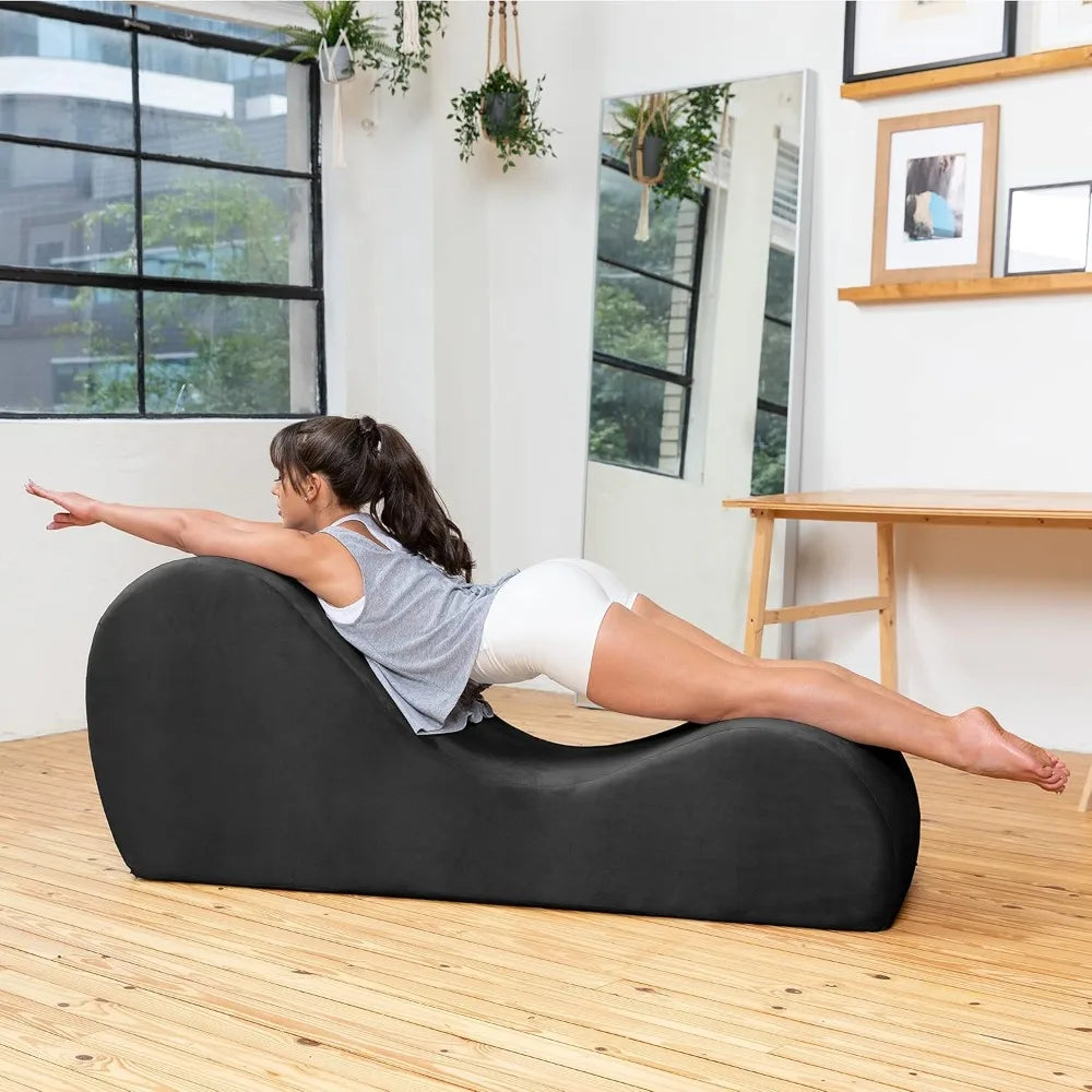 Sleek Chaise Lounge For Yoga Made In USA Plush Microvelvet