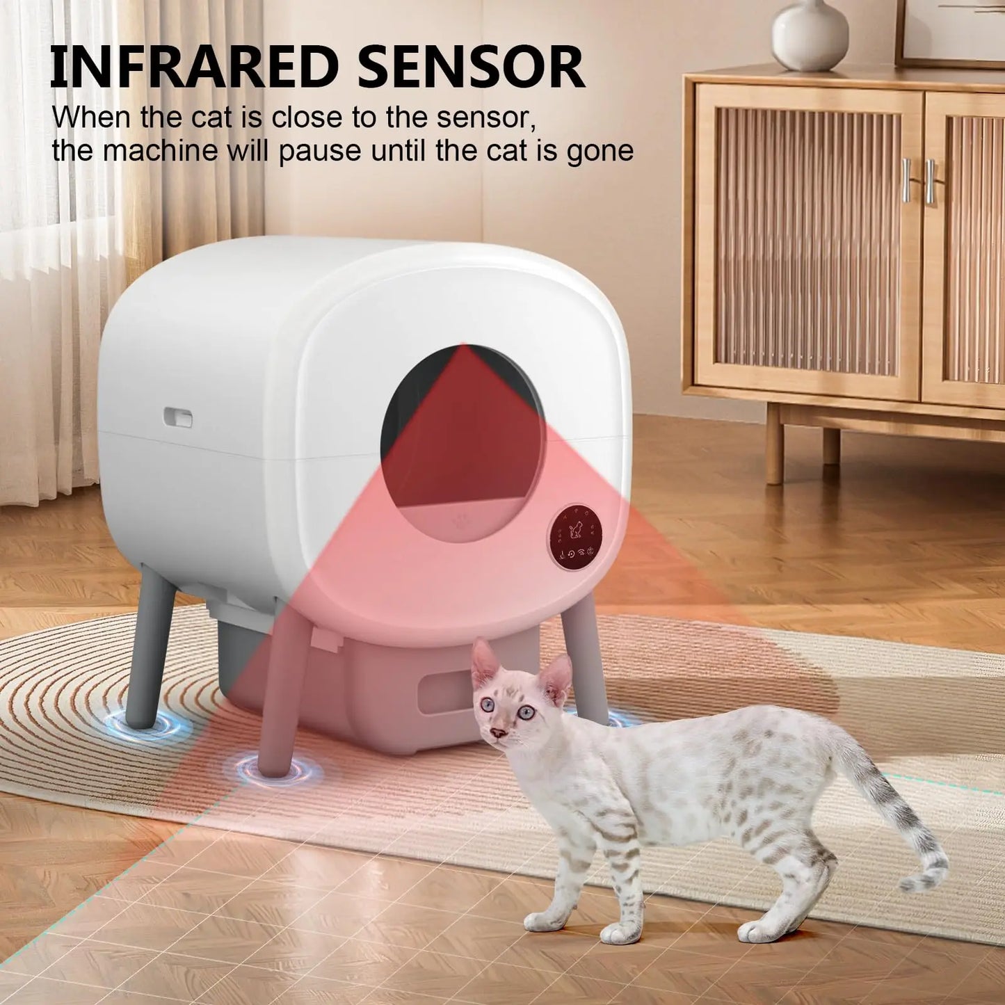Smart Self Cleaning Cat Litter Box With App Control And Safety