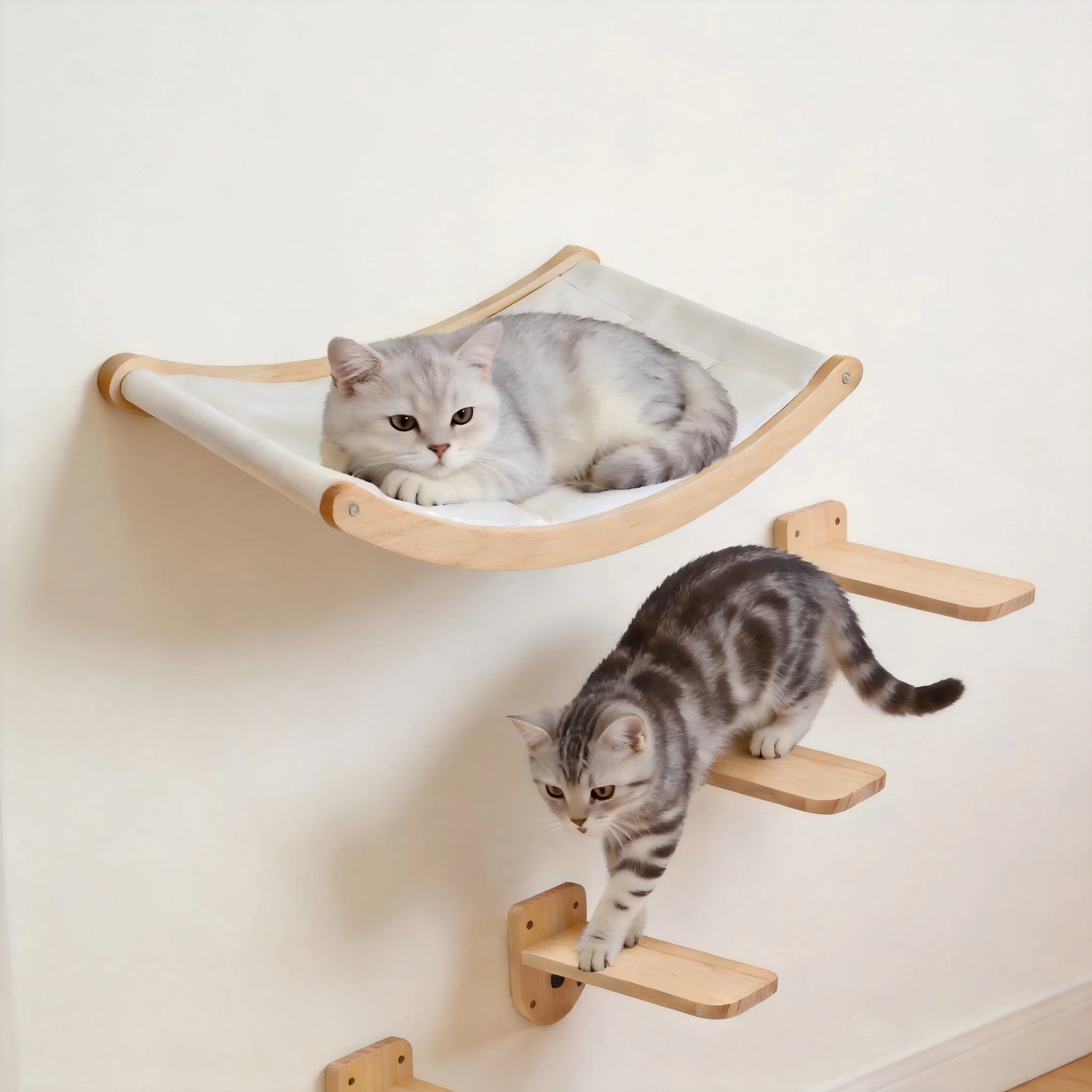 CWV Wall Mounted Cat Hammock Kit With Climbing Shelves Perches