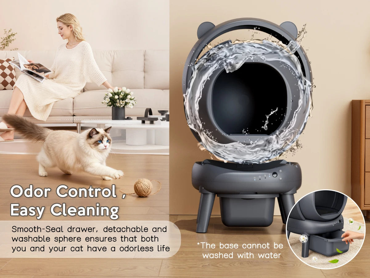 Self Cleaning Litter Box With Infrared Dual Safety Sensors