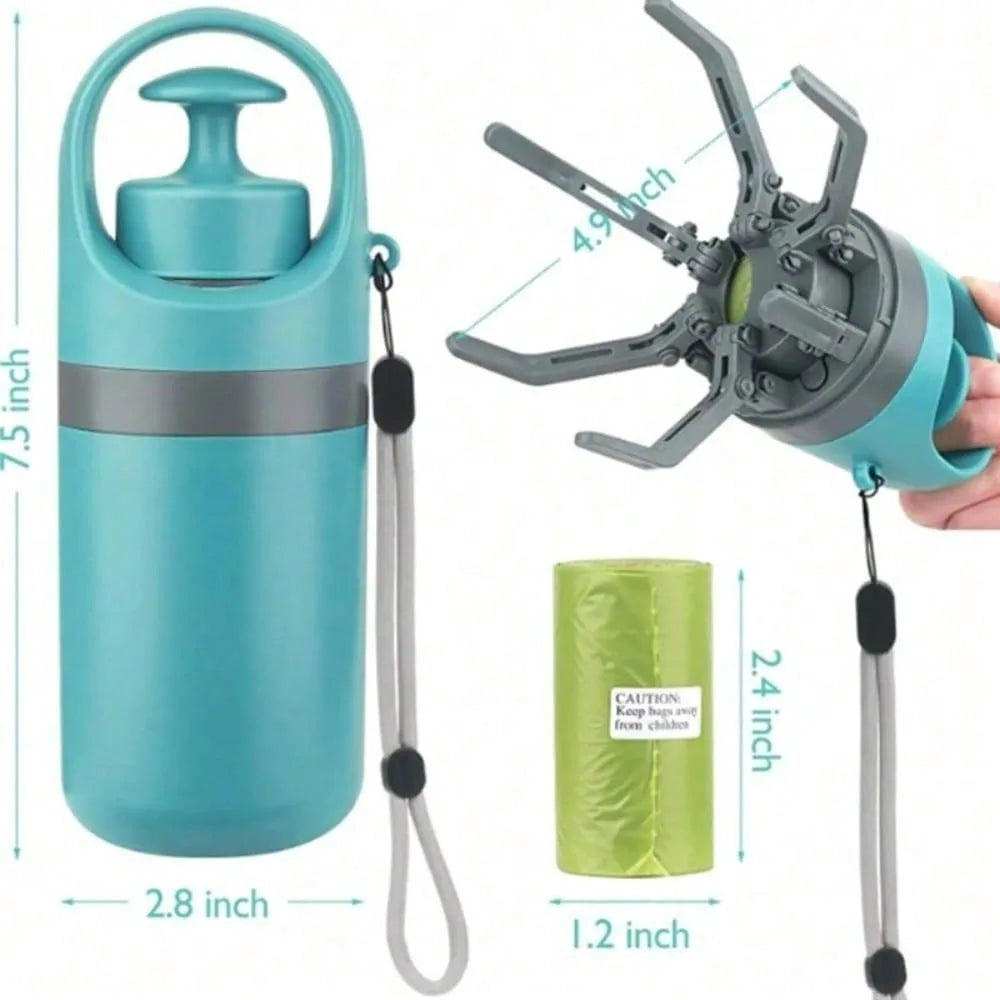 Portable No Touch Dog Pooper Scooper With Claw Bag Holder
