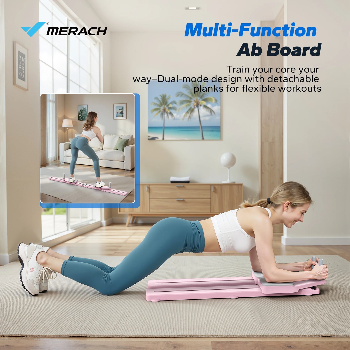 MERACH Pilates Board Ab Trainer with Anti Slip Design