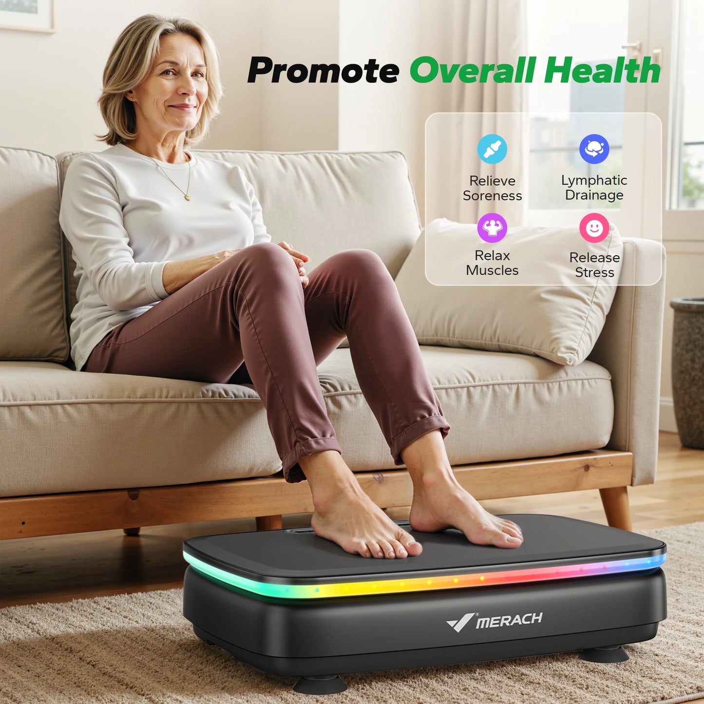 MERACH Vibration Plate Exercise Machine for Light Whole Body Workout