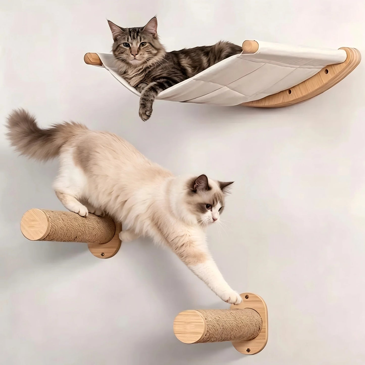 CWV Wall Mounted Cat Hammock Kit With Climbing Shelves Perches