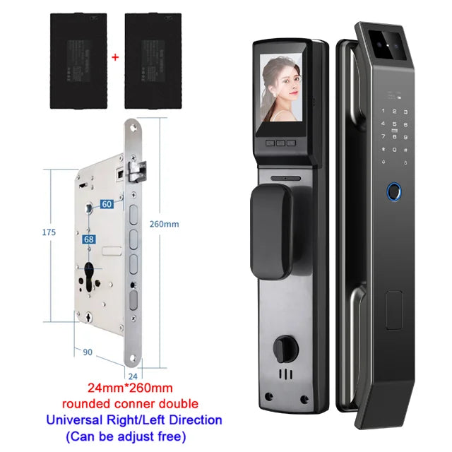 YKESDLC 3D Face Recognition Keyless Digital Door Lock With Camera Fingerprint
