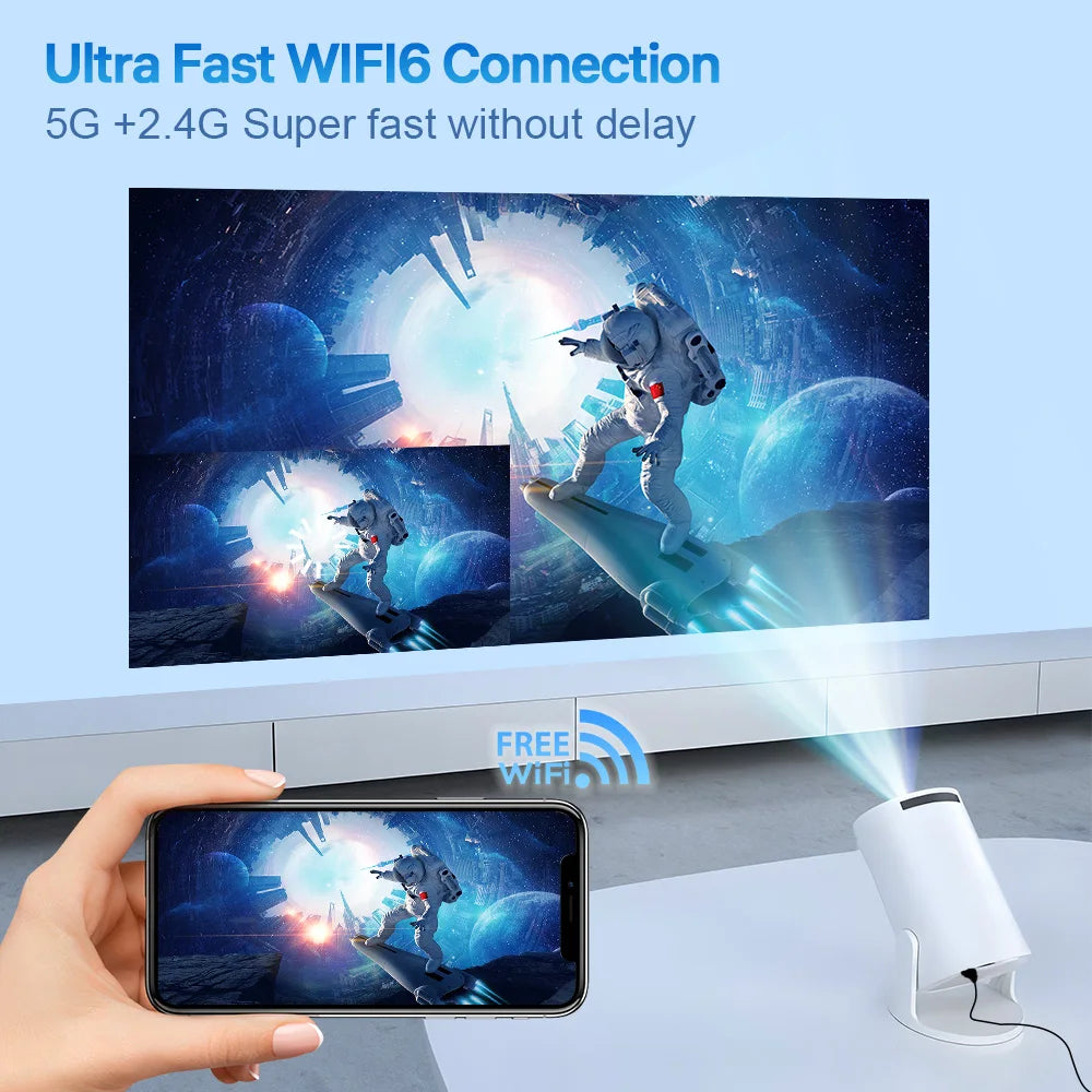 LynCast X1BQ 4K Android Projector With 8000 Lumens Dual WiFi 6 Bluetooth 5.4
