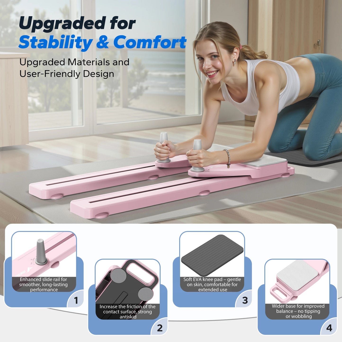 MERACH Pilates Board Ab Trainer with Anti Slip Design