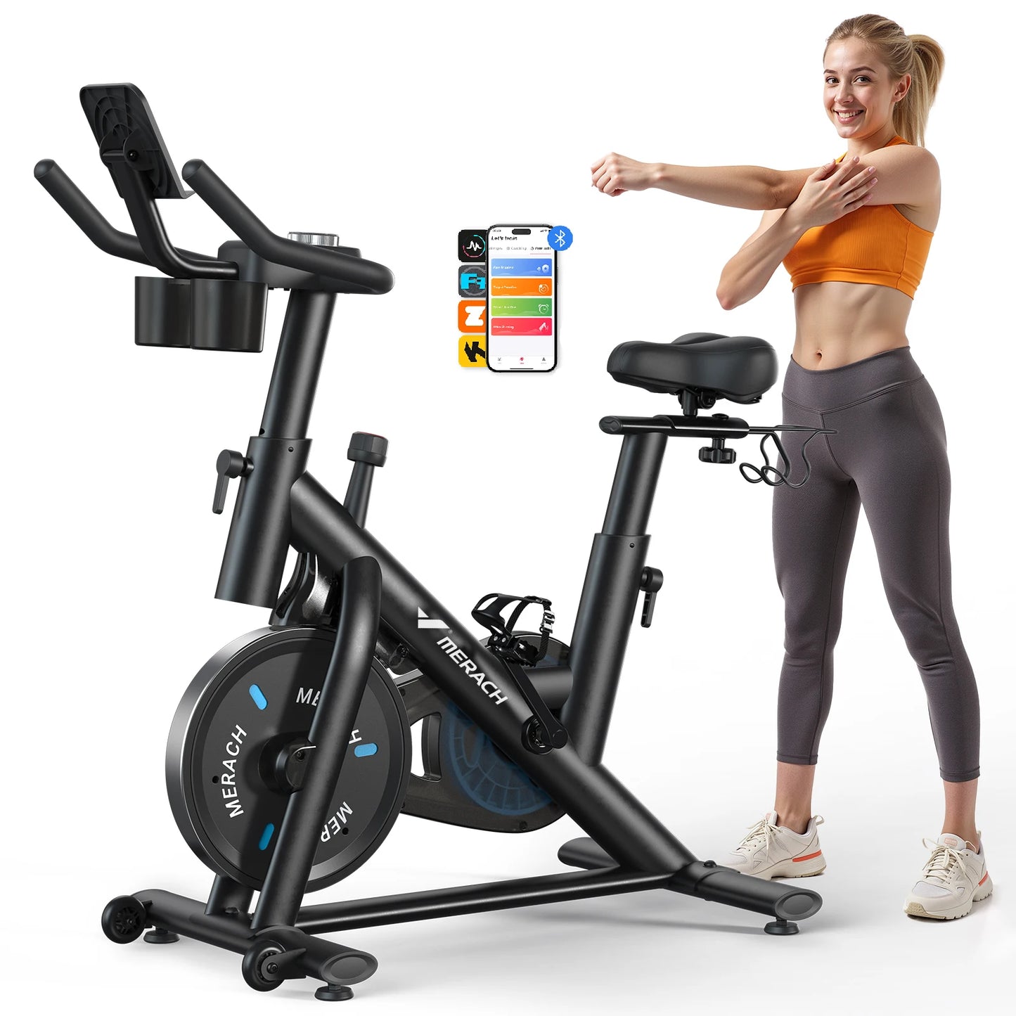 MERACH Magnetic Exercise Bike With App And Low Noise