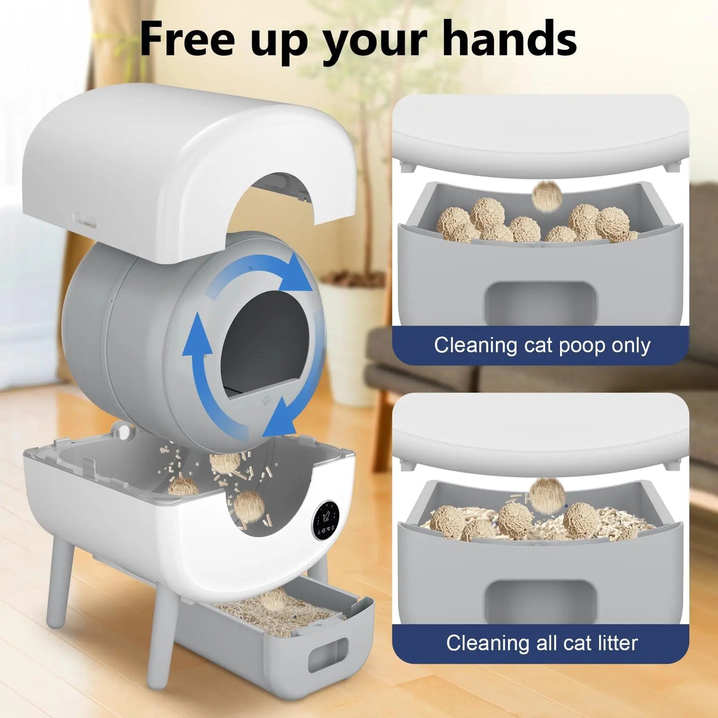 Smart Self Cleaning Cat Litter Box With App Control And Safety