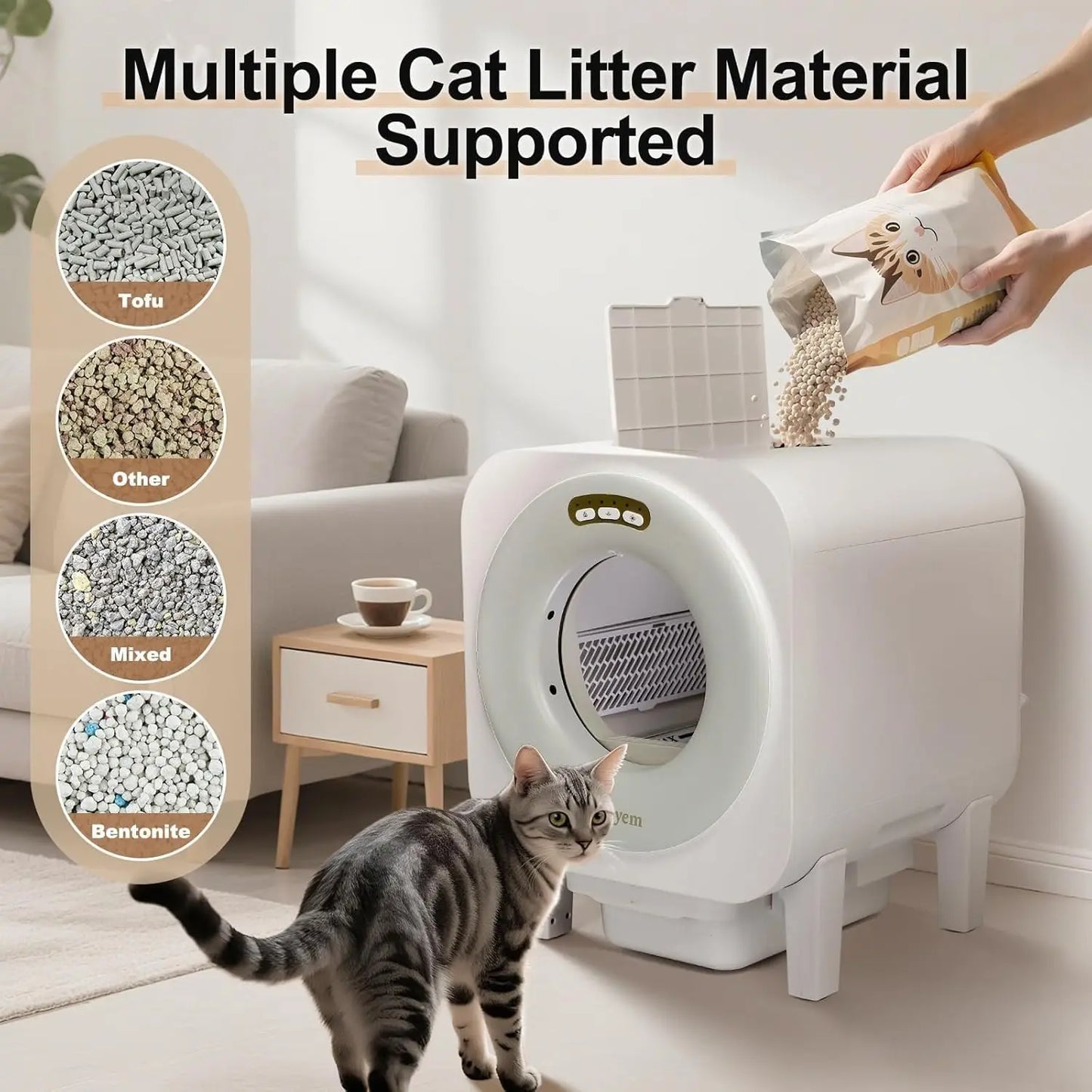 Automated Self Cleaning Litter Box For Multiple Cats