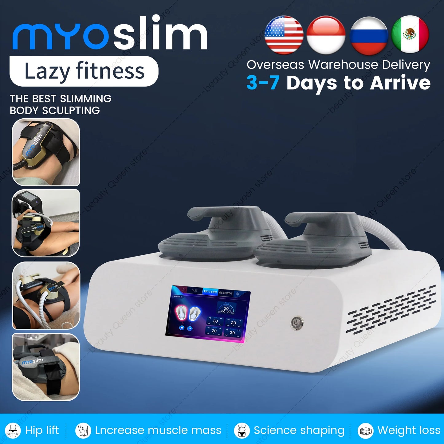 MYOSLIM Tesla 6500W Muscle Stimulator RF Body Sculptor