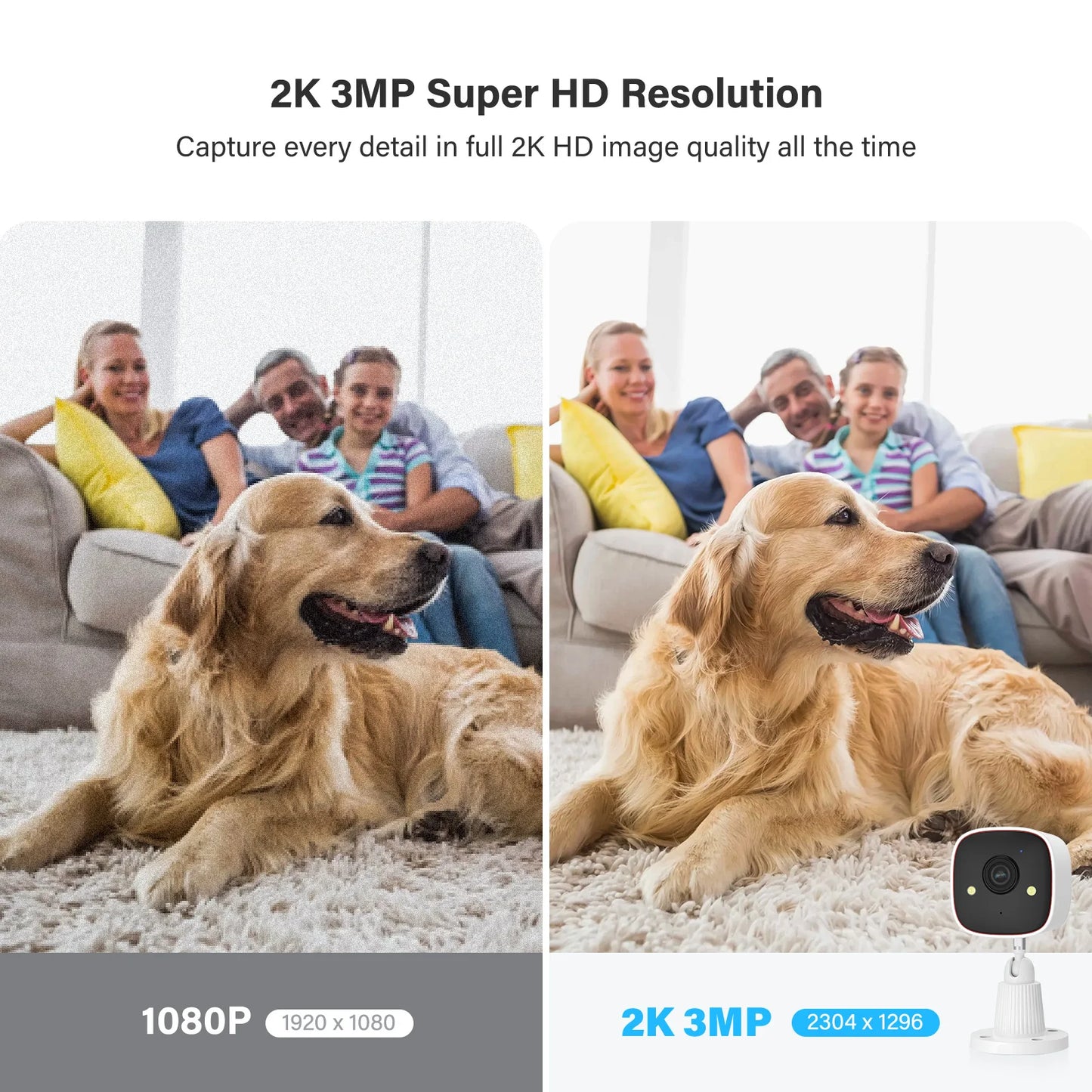 Jennov 2K HD Wireless Security Camera Indoor Outdoor 2.4G WiFi