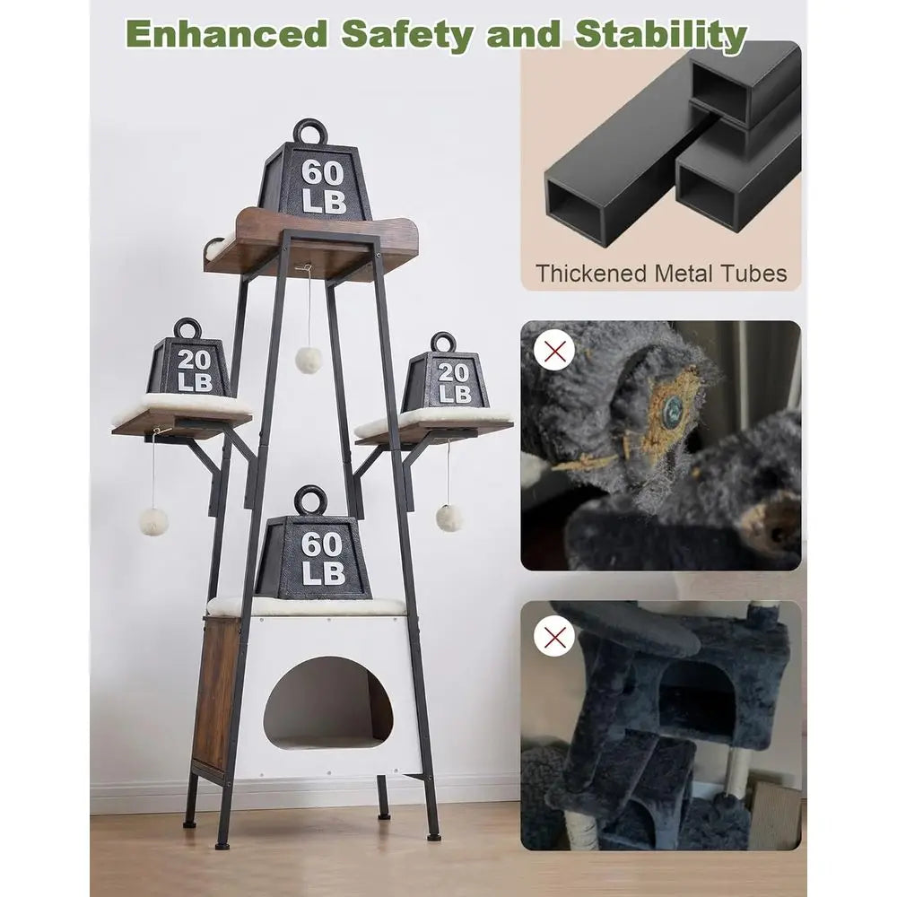 Cat Tree Tower For All Cats With Multi Level Playtime