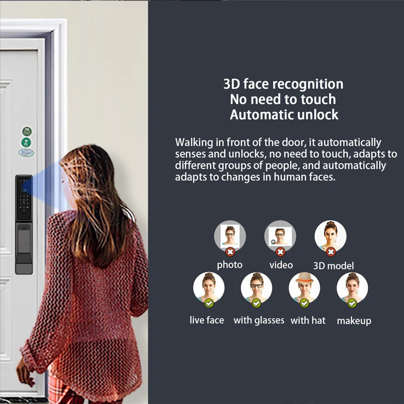 YKESDL Waterproof Outdoor Smart Lock With Camera AluminiumAlloy WiFi Alexa