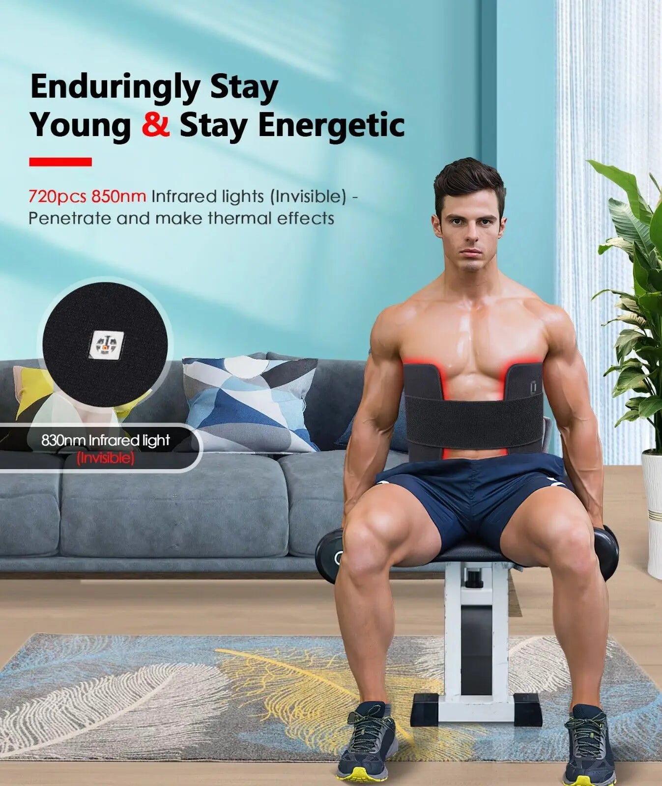 360 LED Infrared Light Therapy Pad For Body Fatigue