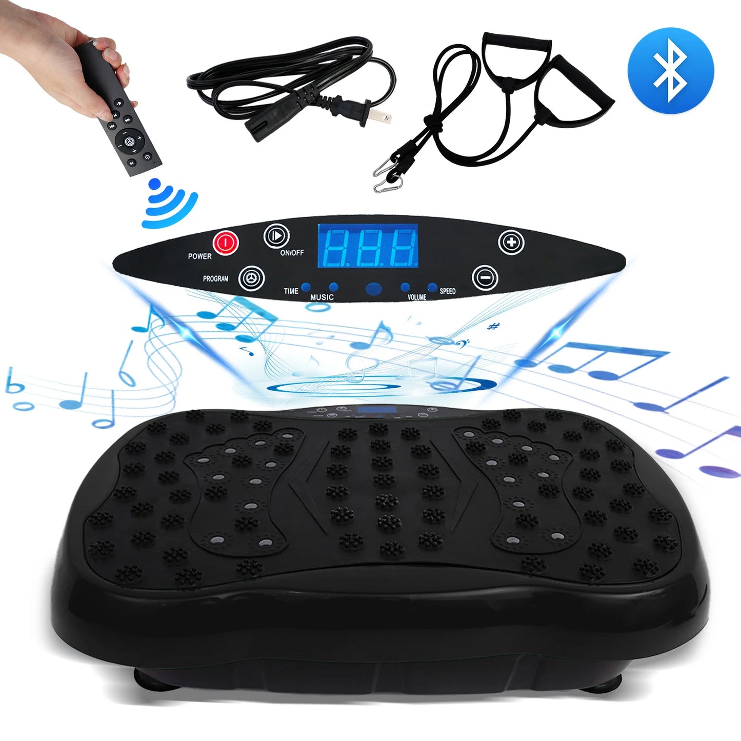 Full Body Vibration Plate Exercise Machine With Resistance Bands Remote