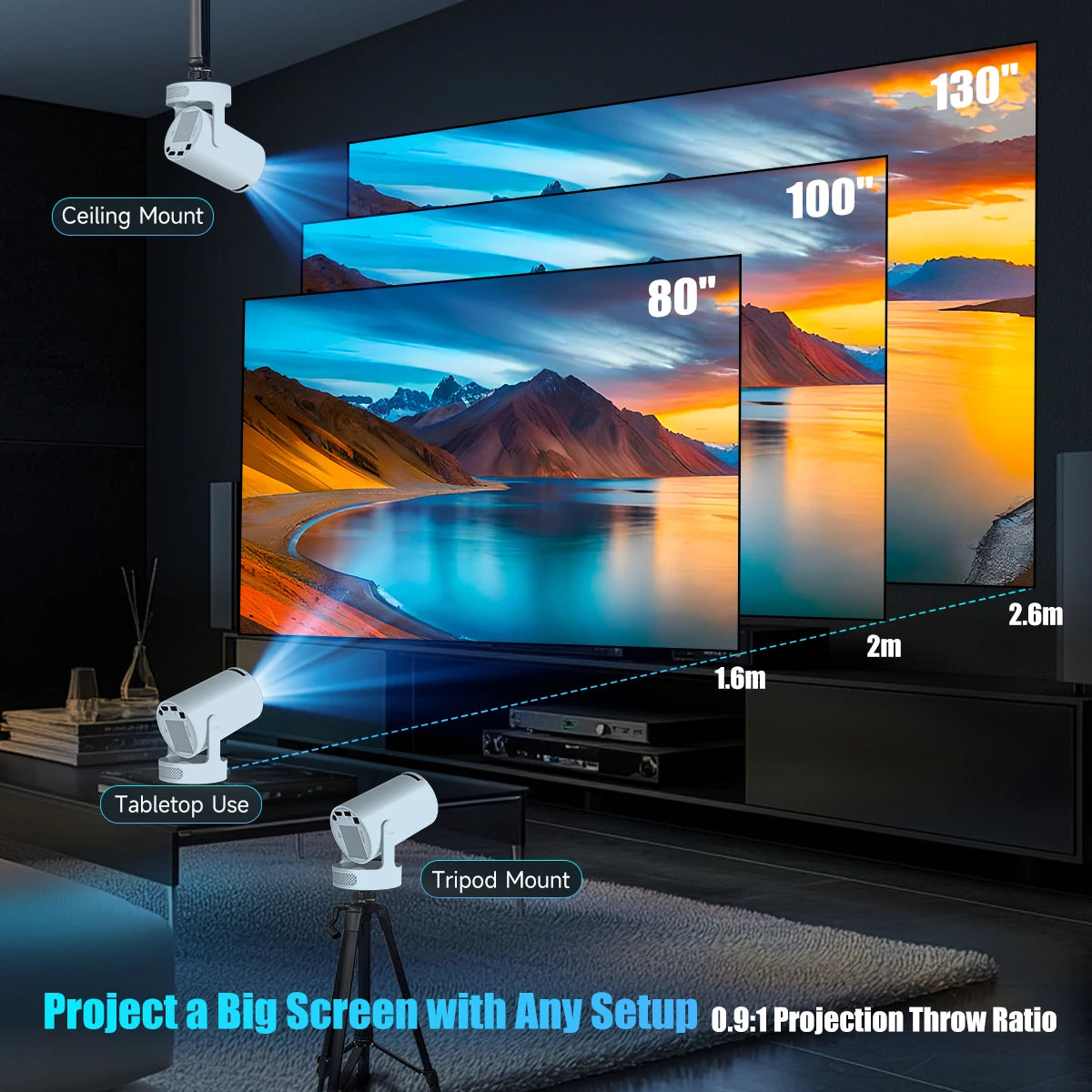 Magcubic HY300 Pro Outdoor Home Theater Projector With Speaker