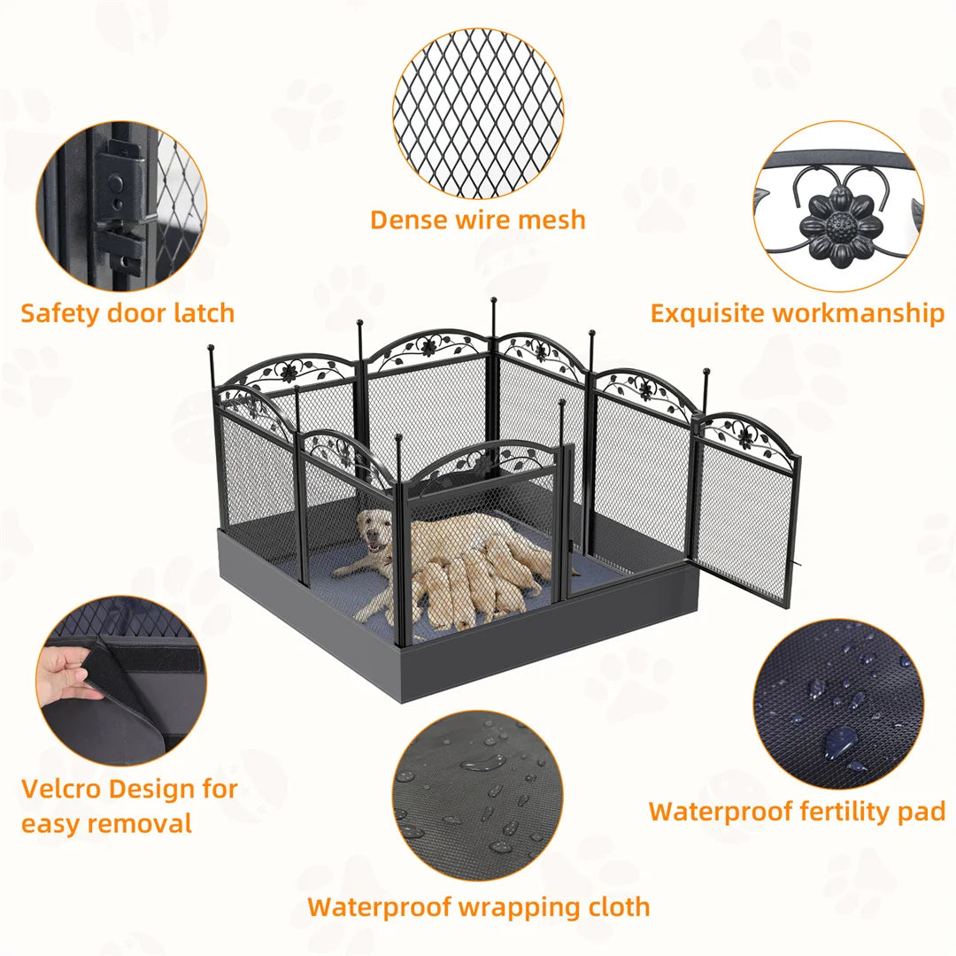 BINGOPAW 8 Panel Heavy Duty Dog Playpen For Indoor Outdoor Use
