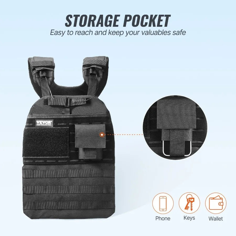 Adjustable Weighted Vest For Fitness And Training Unisex