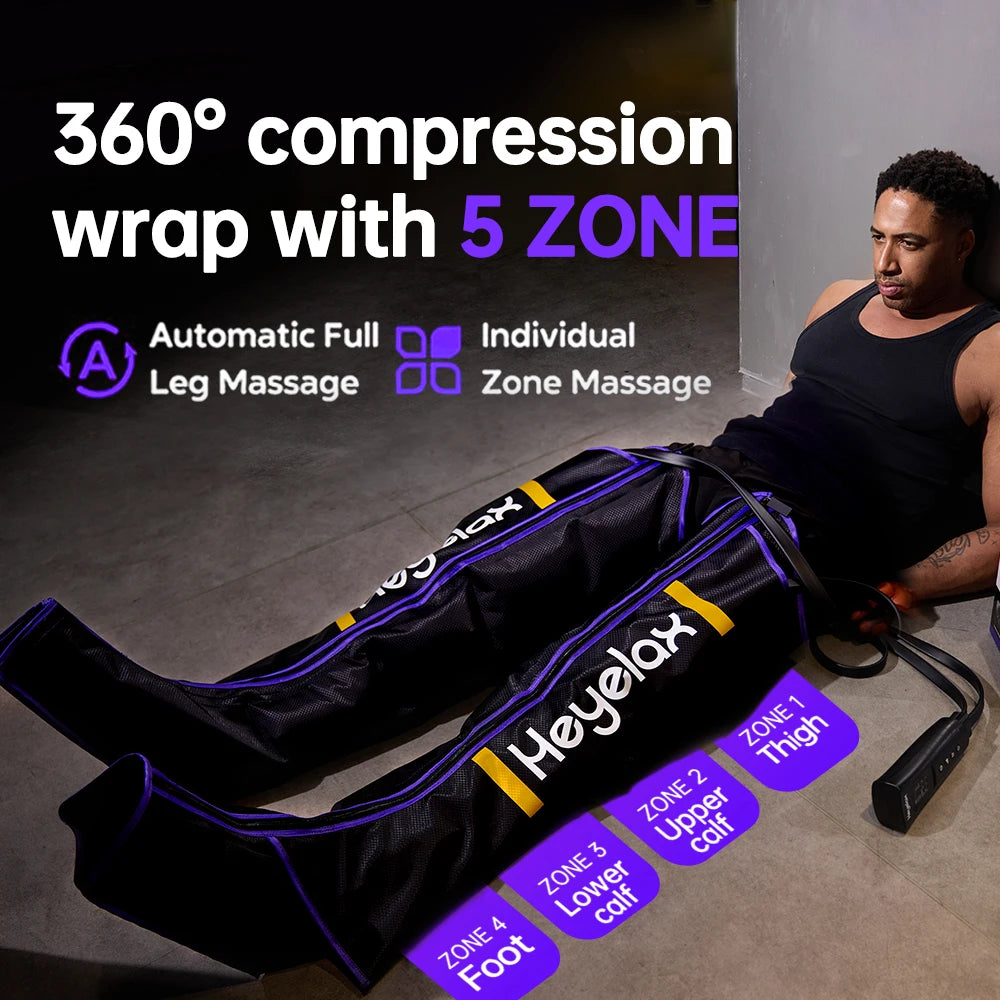 Heyelax Leg Compression Massager With 6 Modes And Intensities