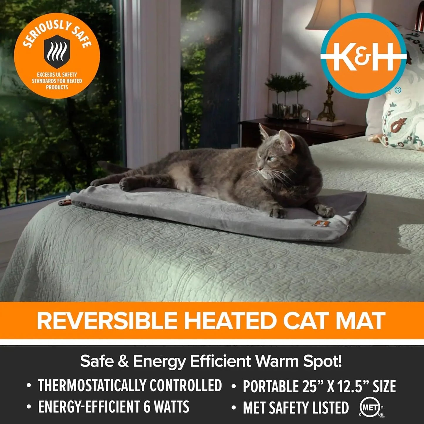 Heated Cat Bed Pad For Indoor Cats Thermostatic Control