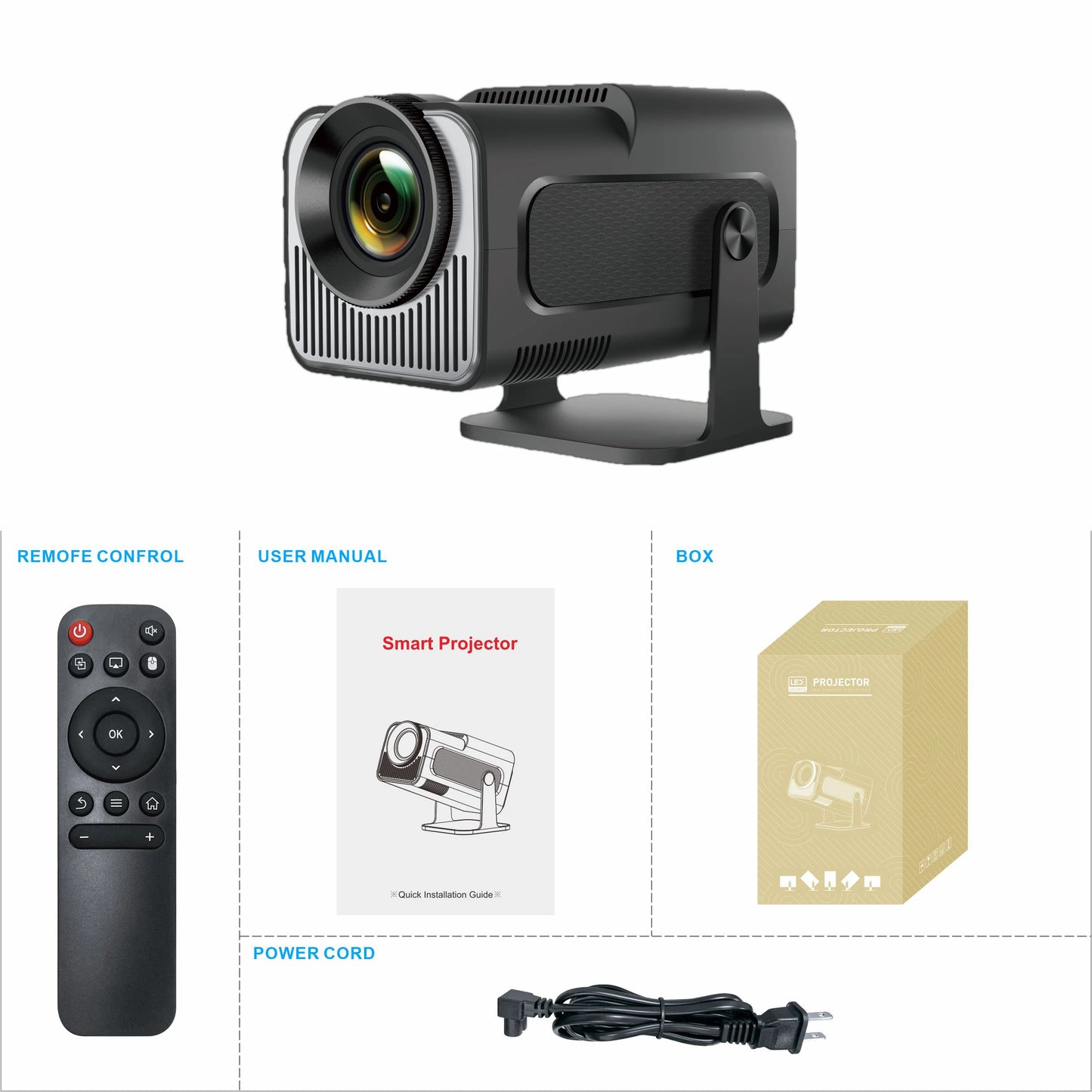 ENUOSUMA 4K Android Projector With WiFi Bluetooth 5 Outdoor