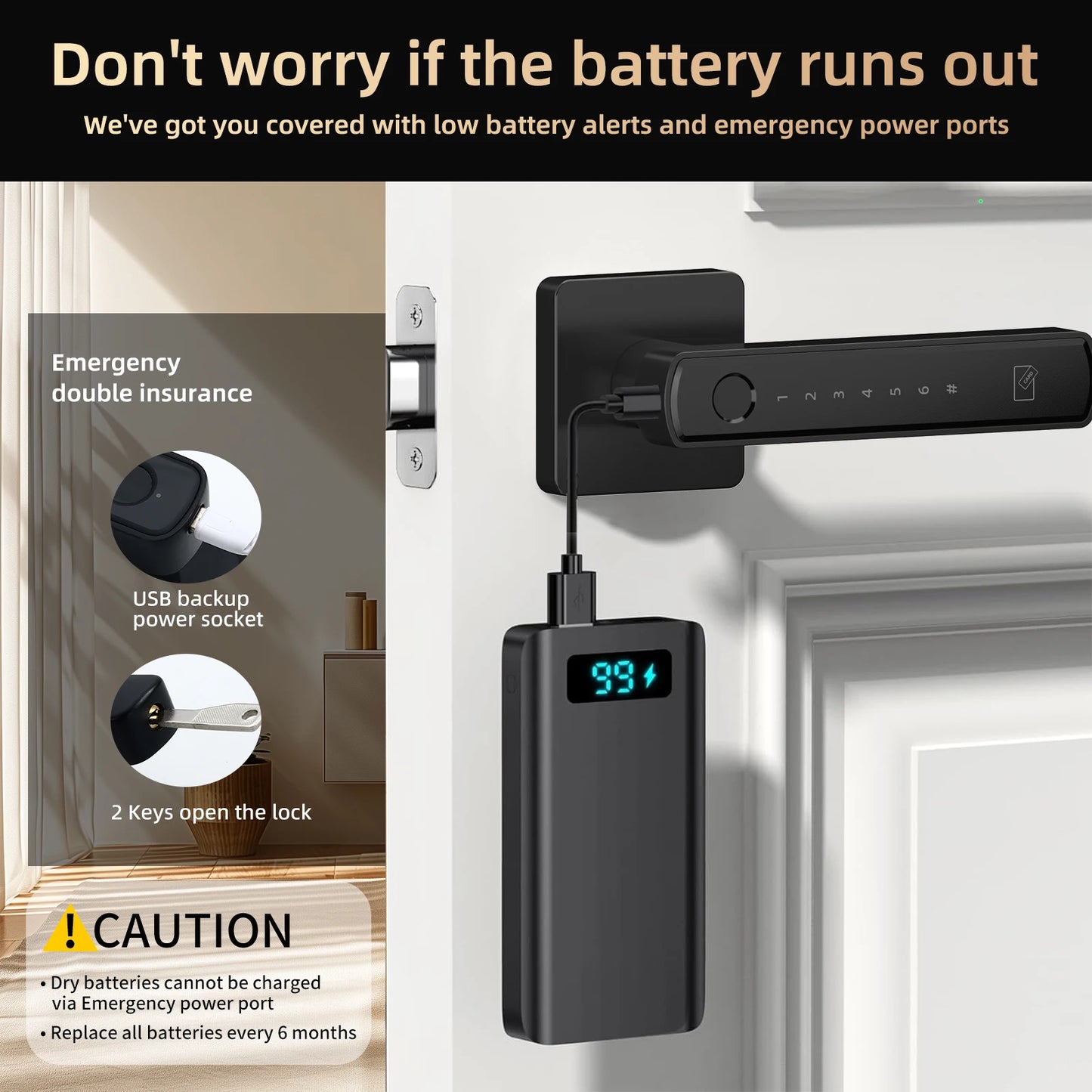 Viladepot Smart Lock Fingerprint Door Lock With App Control