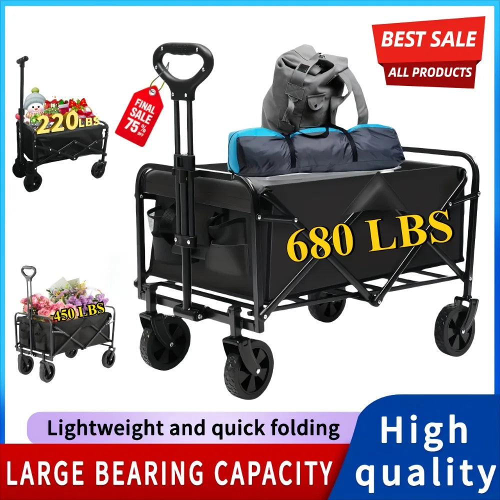 Heavy Duty All Terrain Folding Cart With Stainless Steel Frame