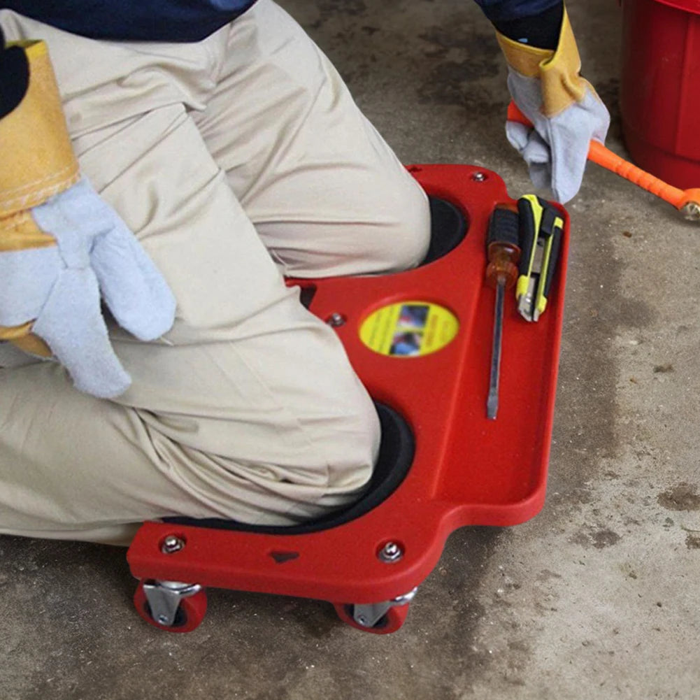 Rolling Knee Pad With Swivel Castors For Mechanic And Carpenter