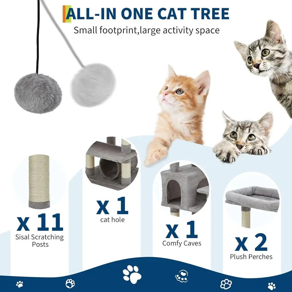 Cat Tree Tower With Scratching Posts Condo Perches Multi Level