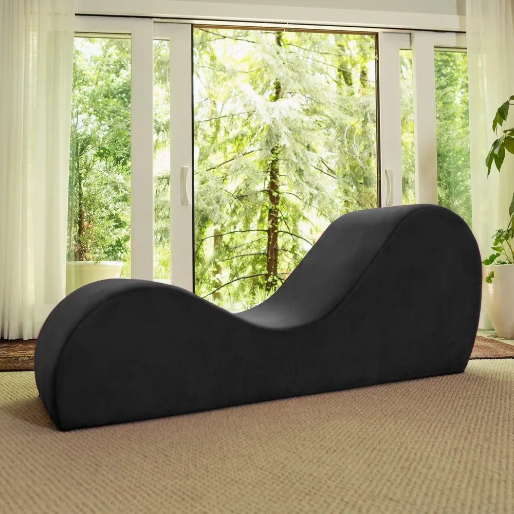 Sleek Chaise Lounge For Yoga Made In USA Plush Microvelvet
